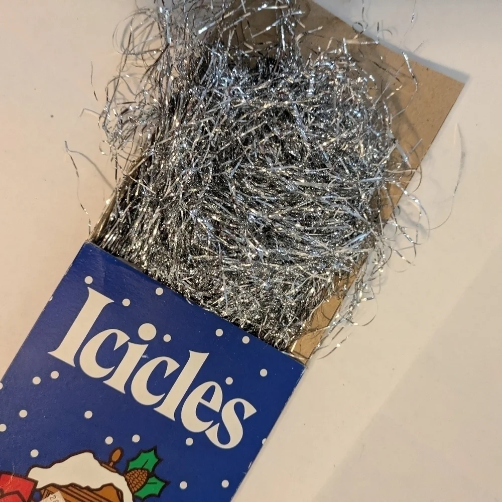 Box of Vintage Tinsel Icicles New opened, unused.